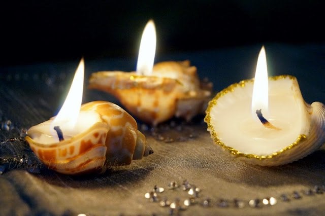 Seashell & Conch Candles Diwali DIY & Home Decor Ideas