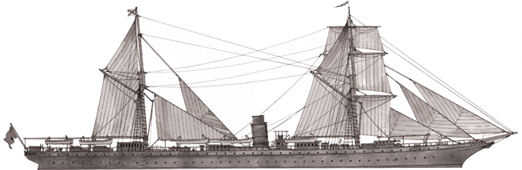 RMS Rhone line drawing