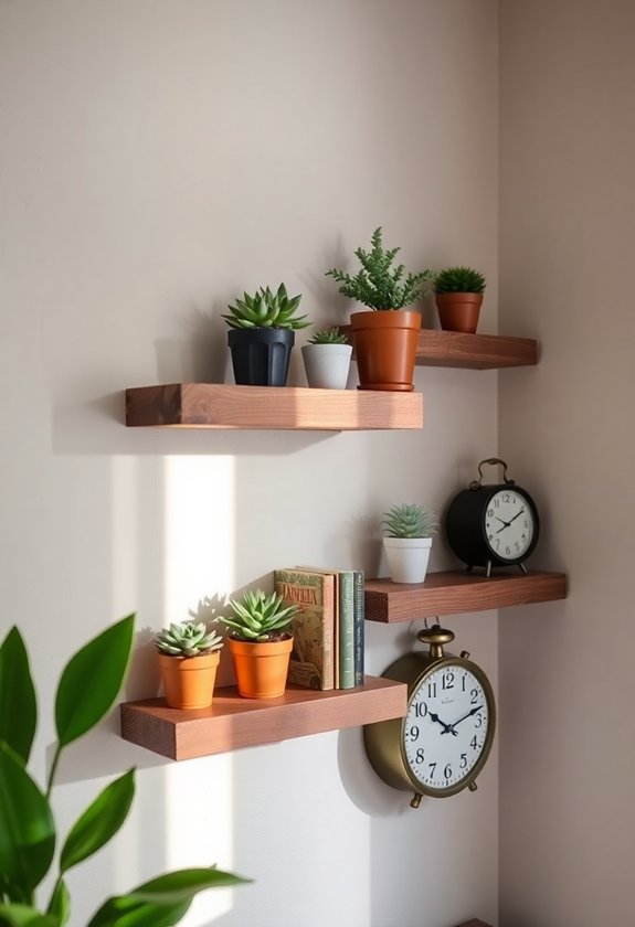 Inexpensive Vintage Wood Shelving Hacks 7 rustic wall mounted shelves