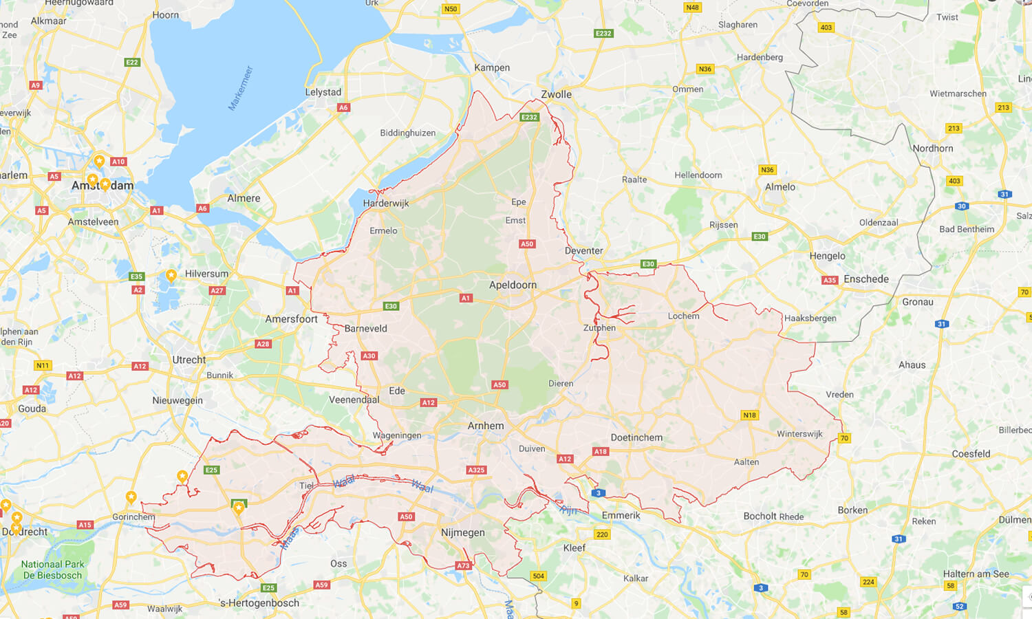 Plattegrond Gelderland
