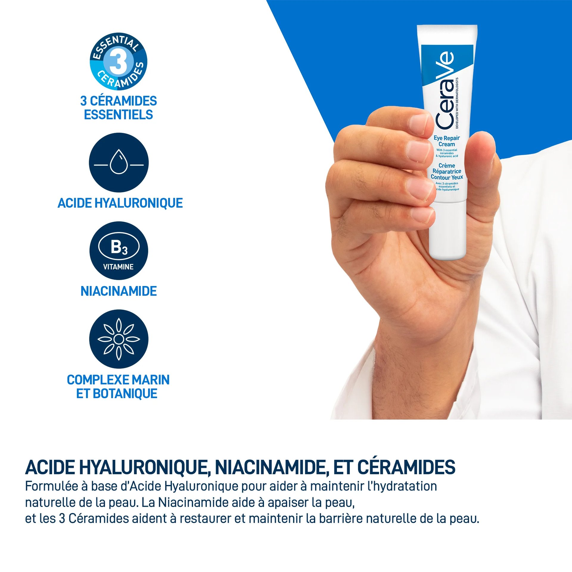 CeraVe Crème Réparatrice Yeux Anti-Cernes et Anti-Poches | 14ml