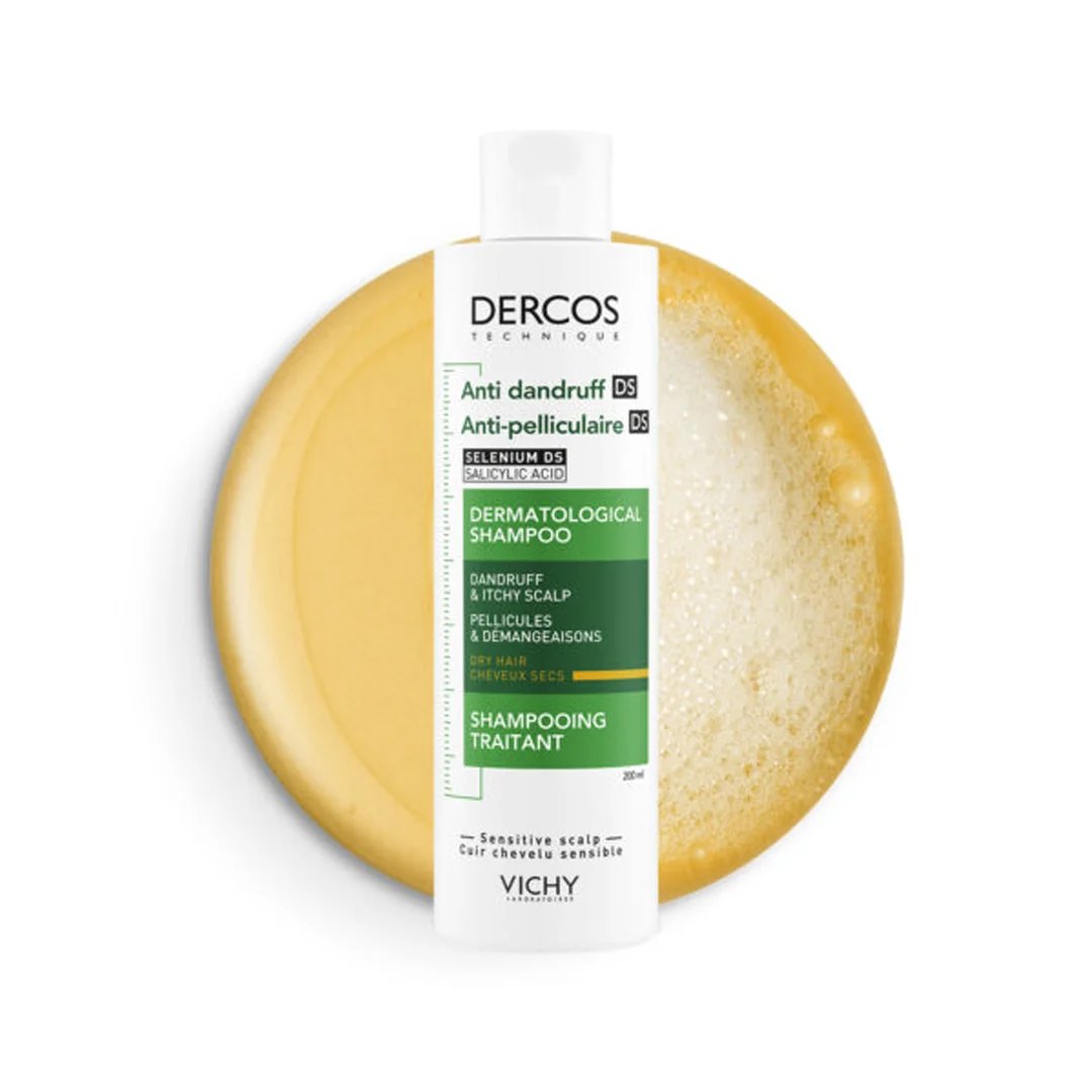 Vichy Dercos Shampoing Traitant Anti-Pelliculaire Cheveux Secs | 200ml