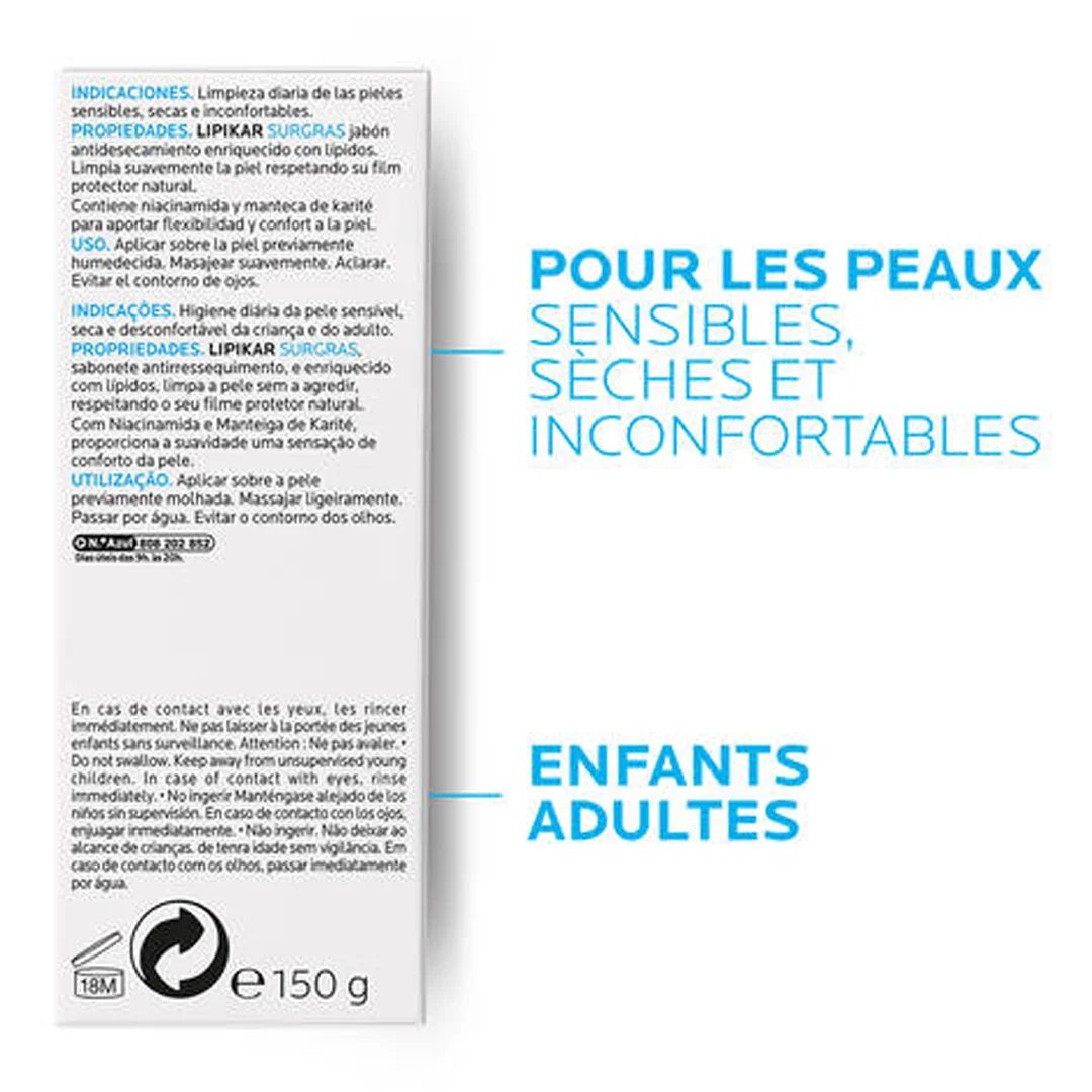 La Roche-Posay Lipikar Pain Physiologique Peau Sensible Sèche | 150g