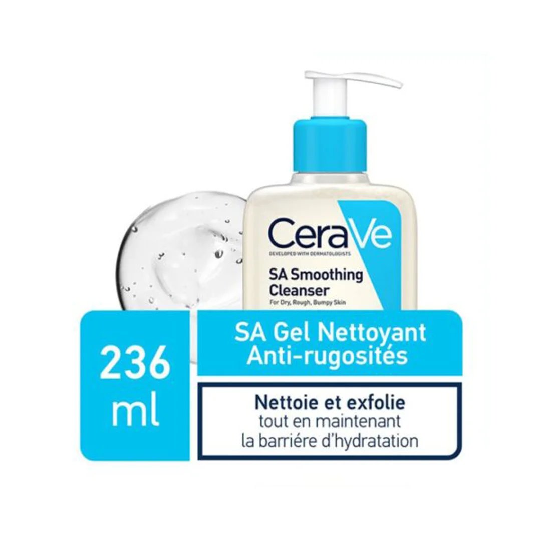 CeraVe SA Gel Nettoyant Anti-Rugosités Peau Sèche et Rugueuse