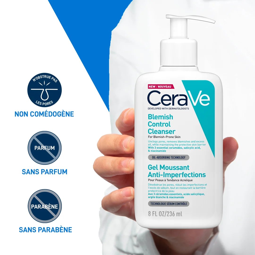 CeraVe Gel Moussant Anti-Imperfections | Peau Grasse à Tendance Acnéique | 236ml