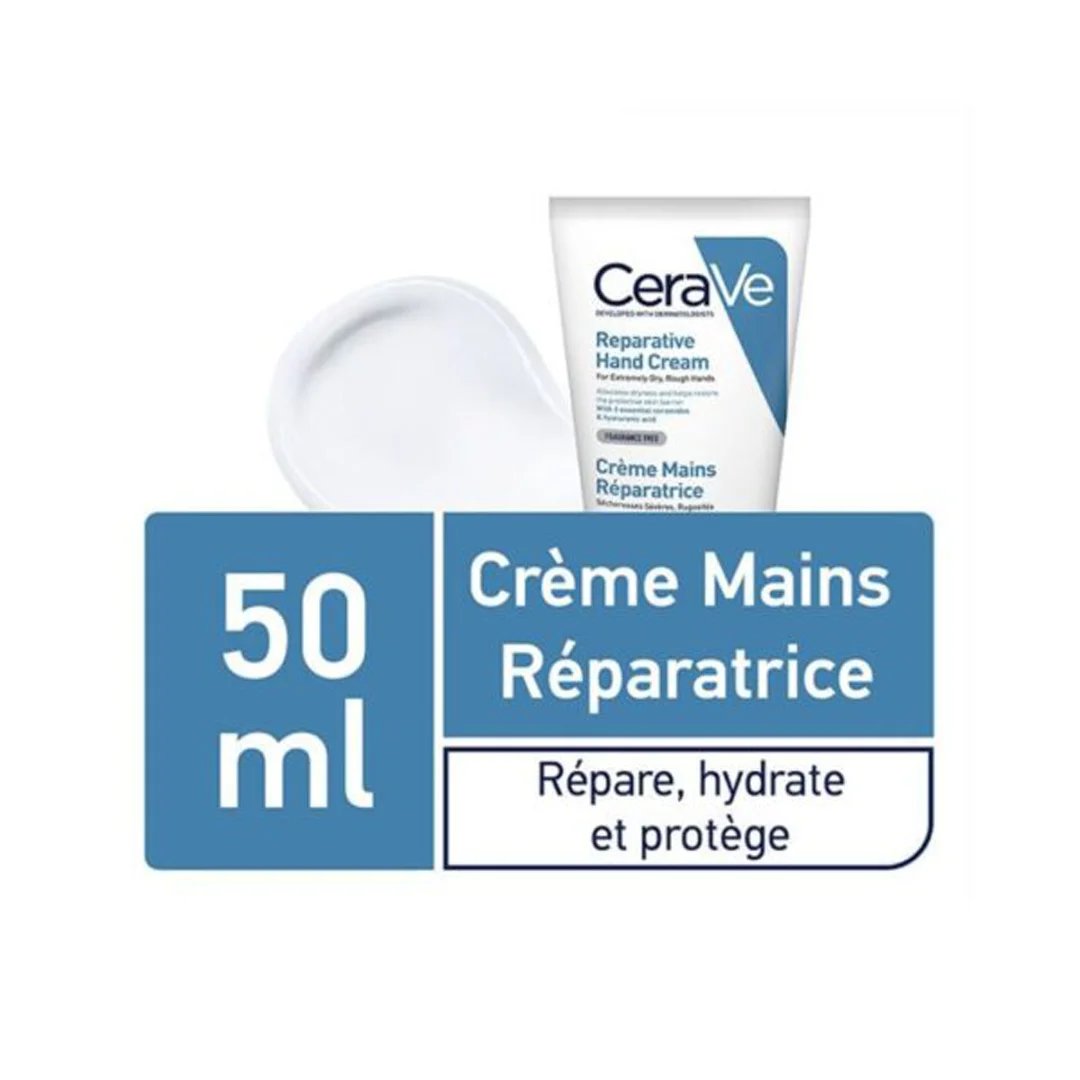 CeraVe Crème Réparatrice Mains Sèches et Abîmées | 50ml