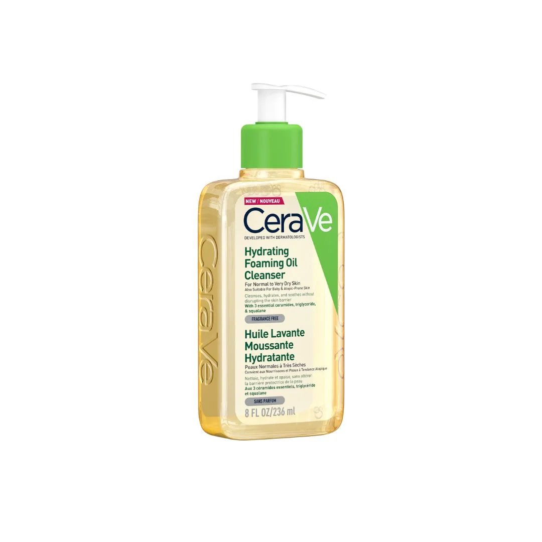 CeraVe Huile Lavante Moussante 236ml - Nettoyant Hydratant pour Peau Très Sèche