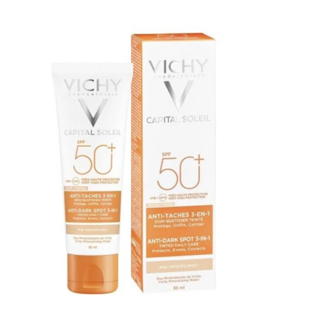 Vichy Capital Soleil Soin Anti-Taches Teinté 3en1 SPF50+ Tous Types de Peaux | 50ml