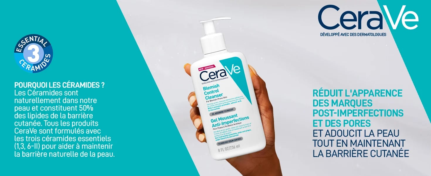 CeraVe Gel Moussant Anti-Imperfections | Peau Grasse à Tendance Acnéique | 236ml