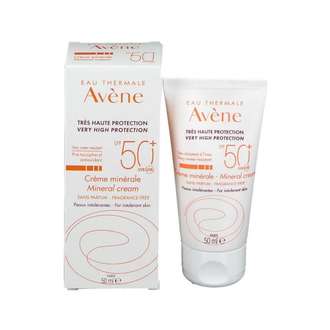 Eau Thermale Avène Crème Minérale SPF 50 - Très haute protection solaire, peau sensible, sans filtre chimique