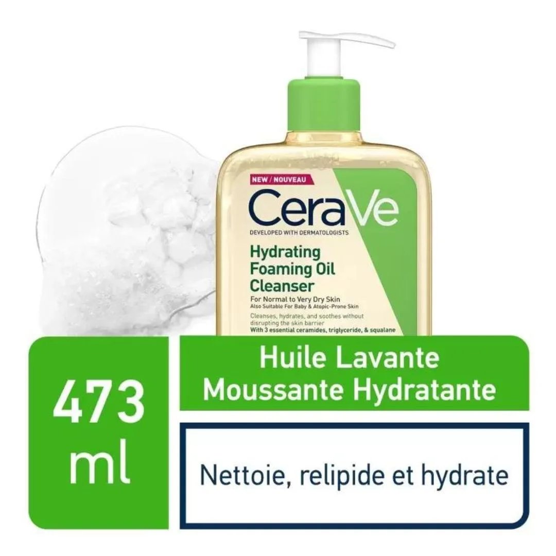 CeraVe Huile Lavante Moussante Hydratante Peau Très Sèche à Atopique | 473ml