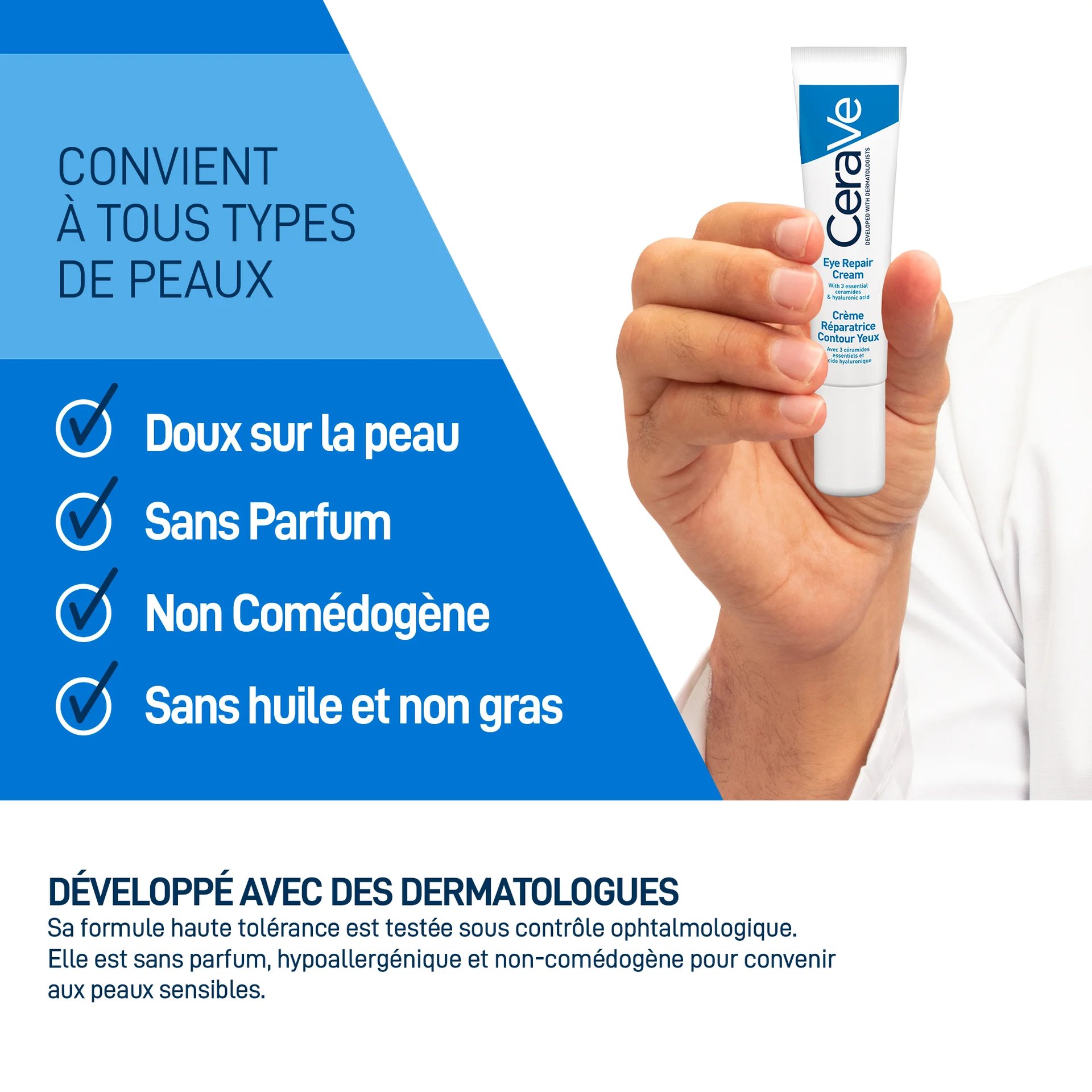CeraVe Crème Réparatrice Yeux Anti-Cernes et Anti-Poches | 14ml