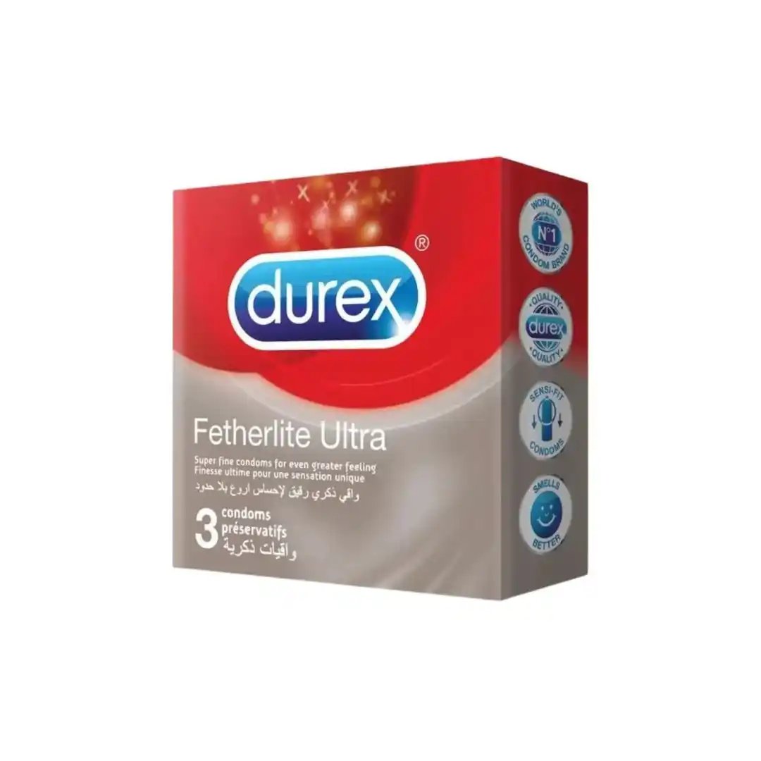 Durex Fetherlite Ultra – Préservatifs Ultra Fins, 3 pièces