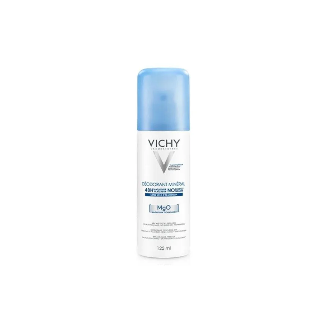 Vichy Dermo-Tolérance Déodorant Minéral 48H Aérosol Sans Sels d’Aluminium Peau Sensible et Réactive | 125ml