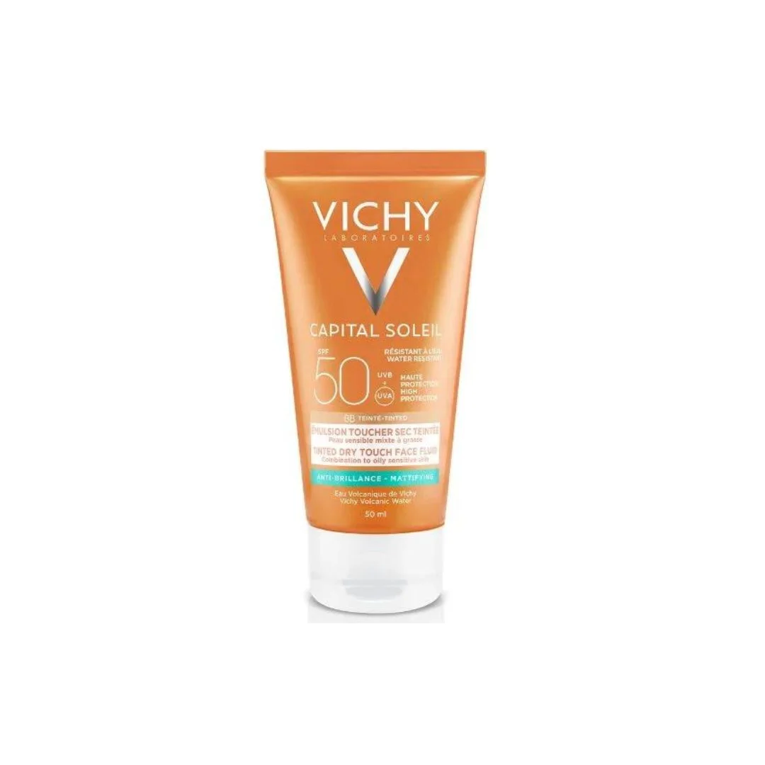 Vichy Capital Soleil BB Émulsion Toucher Sec Teintée SPF50 Peau Sensible Mixte à Grasse | 50ml