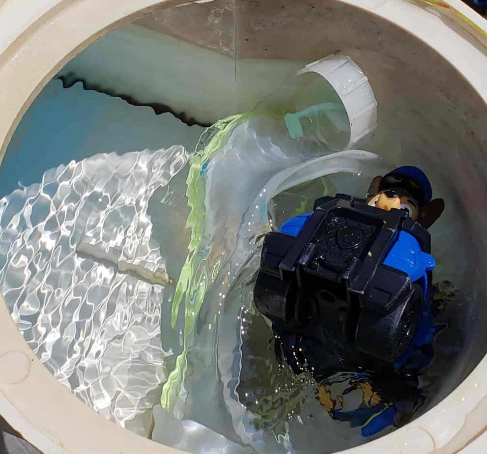 Toys caught in the skimmer basket.