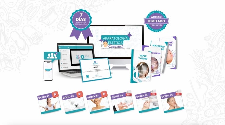 Portada del curso Aparatología Esencial de EDUEM para aprender electroestimulación y aparatología.