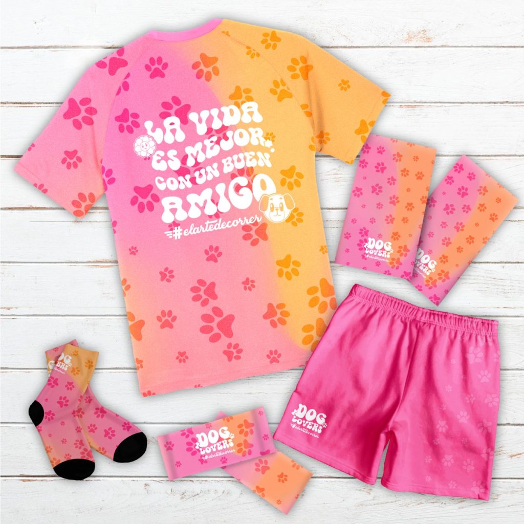Pantalón técnico unisex bolsillos laterales #HuellasPerrunas rosa - Imagen 5