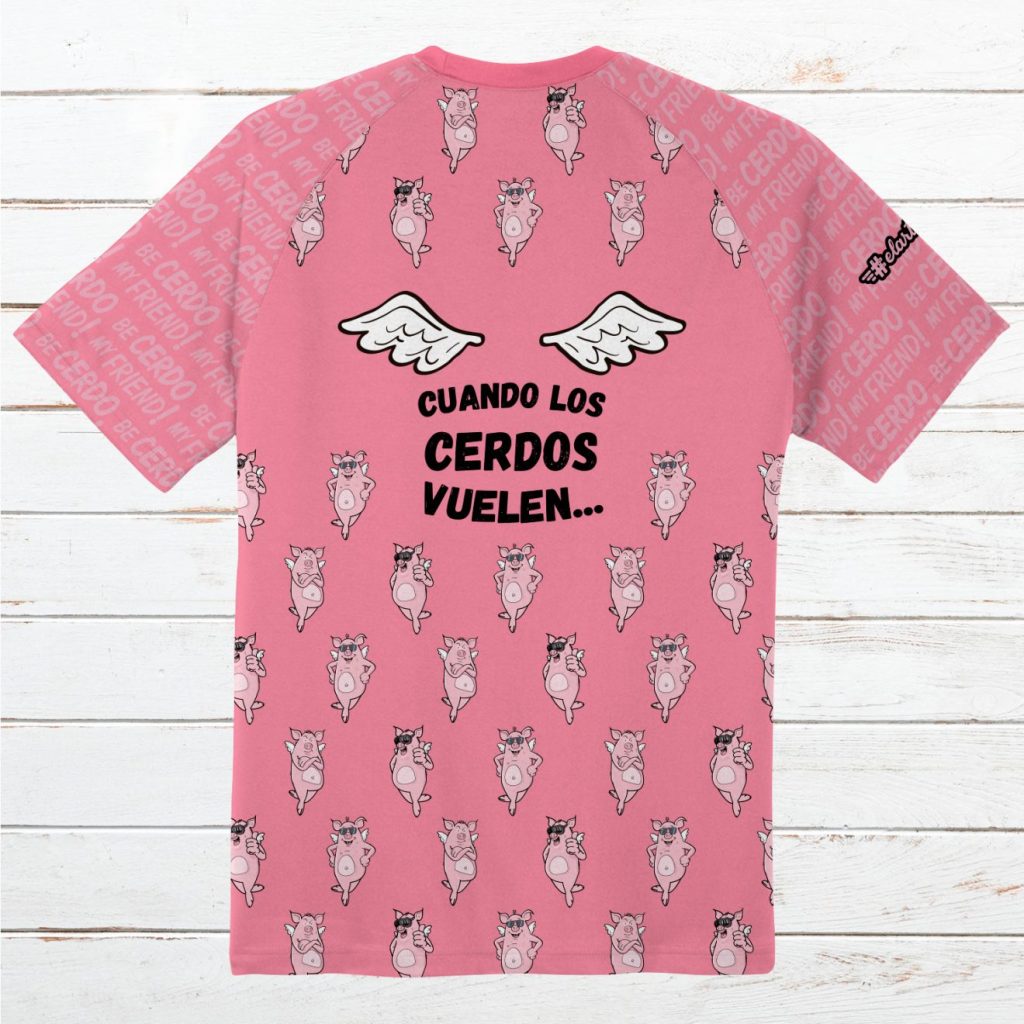 Camiseta técnica cerdos voladores de elartedecorrer trasero