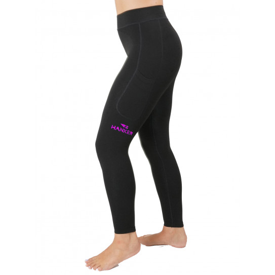Malla larga compresiva mujer Woma color negro.