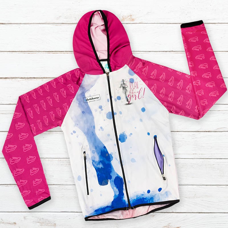 Cortavientos con capucha #Woman lila