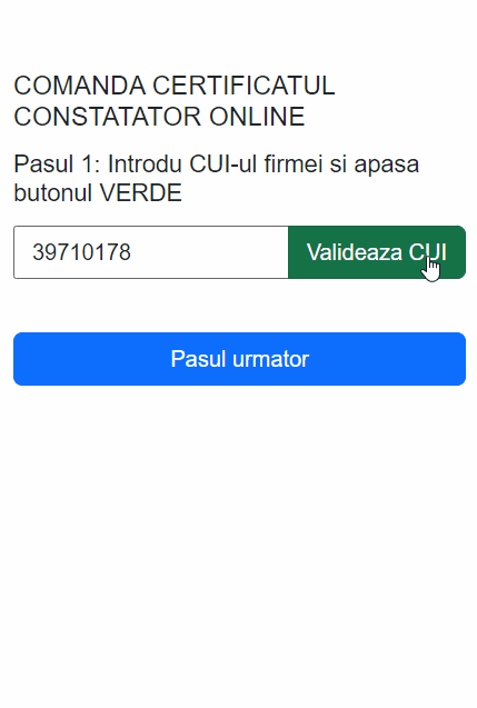 Formular Certificat Constatator De Baza Detaliat / Extins Online ONRC