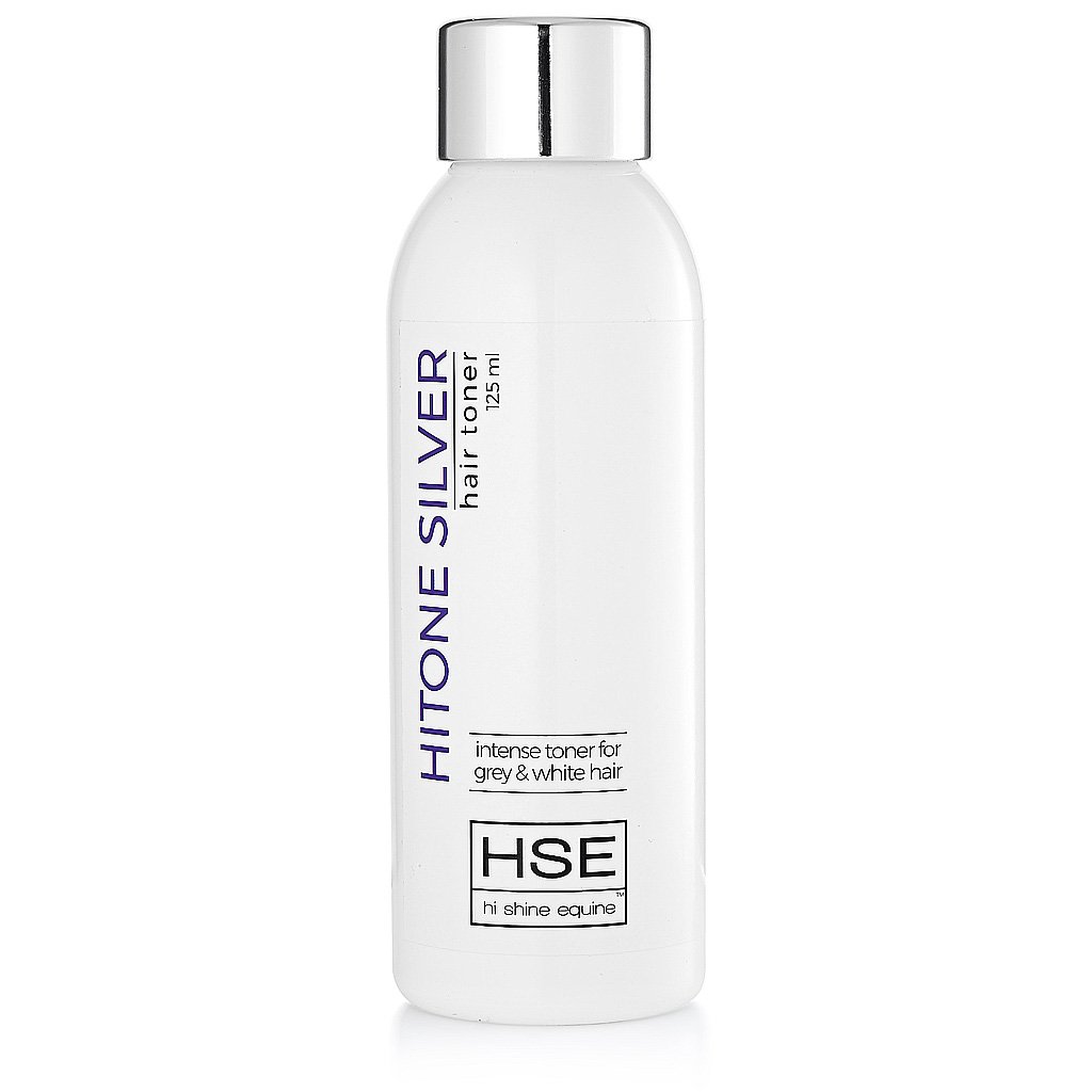 A bottle of HSE HiTone Silver on a white background.