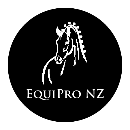 Logo of EquiPro NZ featuring a white horse head silhouette on a black background with the text "EquiPro NZ" beneath it. Logo of EquiPro NZ featuring a white horse head silhouette on a black background with the text "EquiPro NZ" beneath it.
