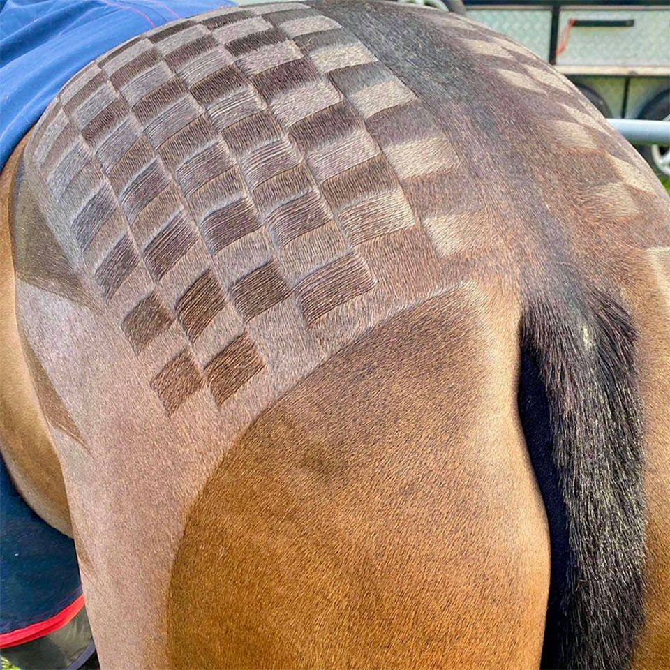 NTR Ultimate Marker Comb with a checkered pattern.