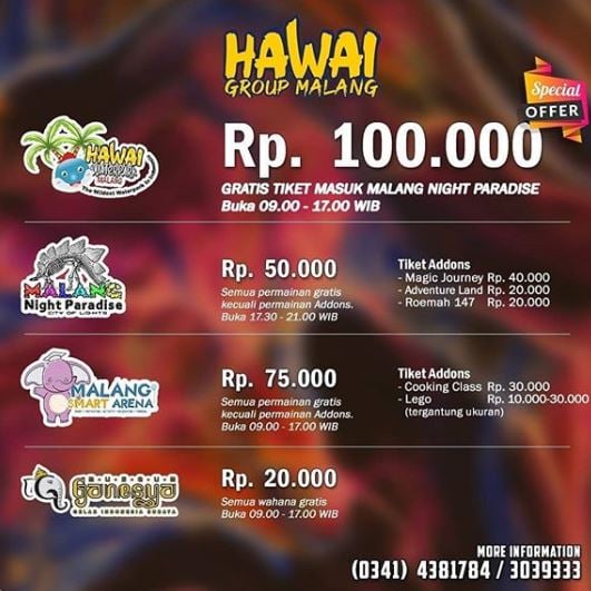 tiket masuk hawai waterpark