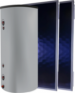 Système de Chauffe Eau Solaire Individuel composé d'un ballon et de panneaux solaires thermiques