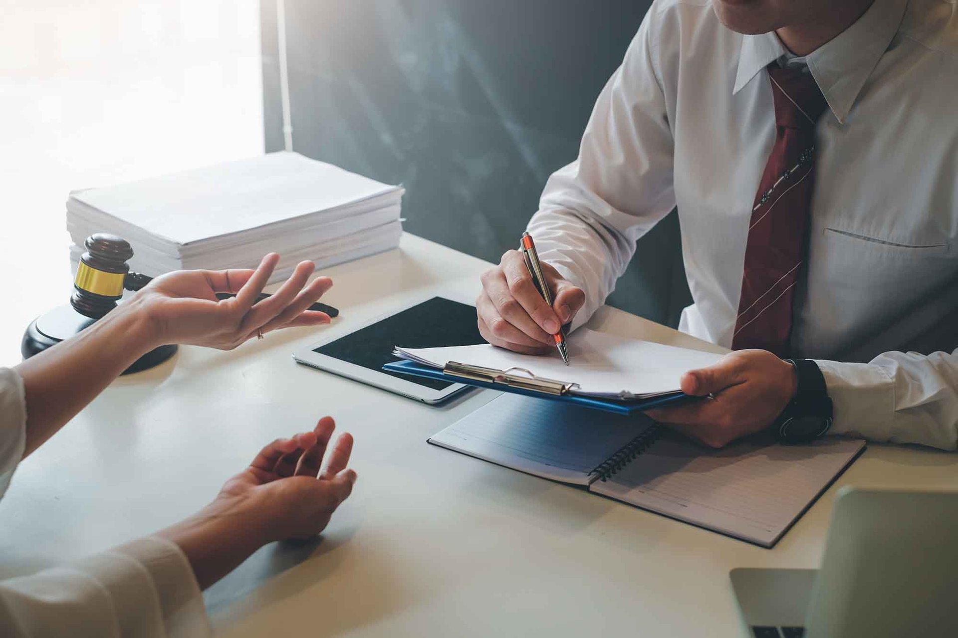 writing notes across a table