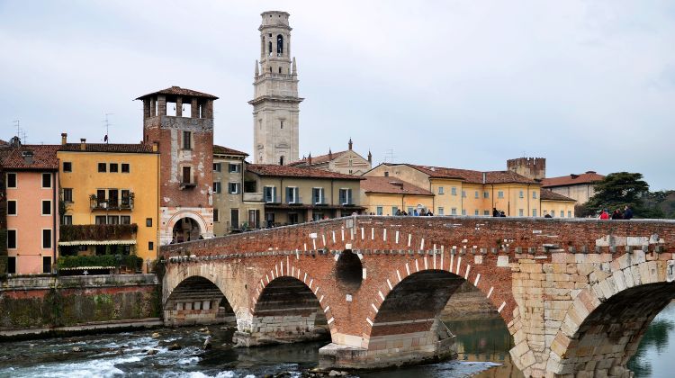 Traveling from Rome to Verona by train takes about 3 hours.