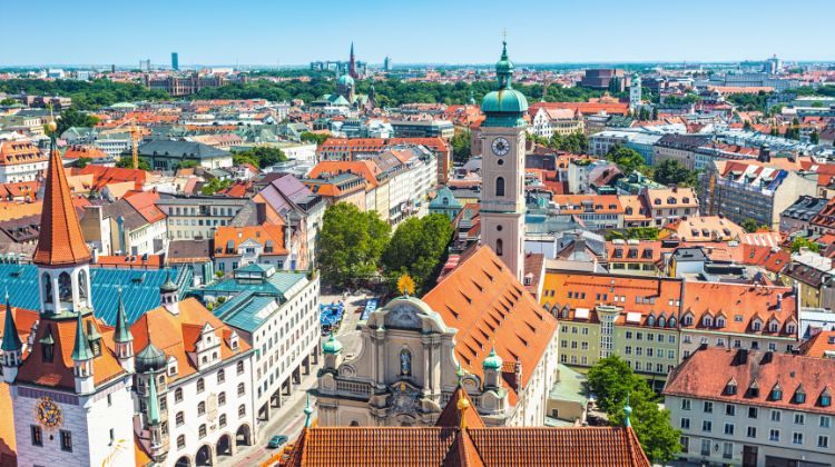 Florence is reachable from Paris via overnight train to Munich (shown here).