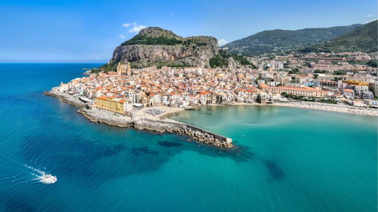The train from Palermo to Cefalù (shown here) only takes about 45 minutes.