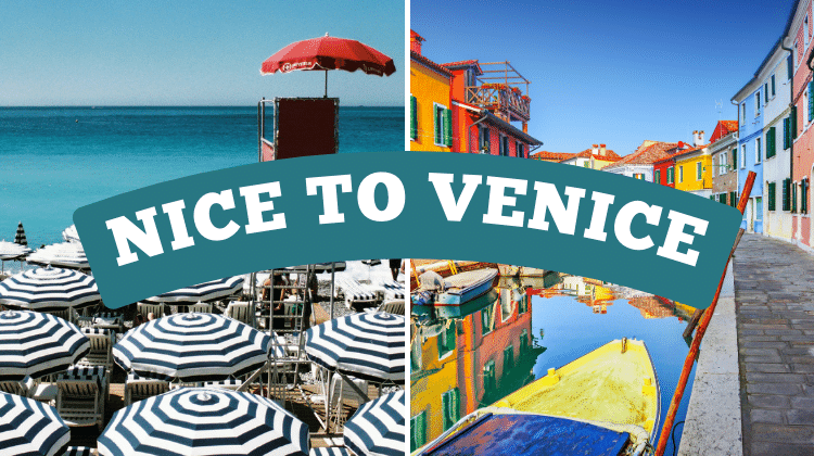 This photo shows the destinations on the Nice to Venice by train line.