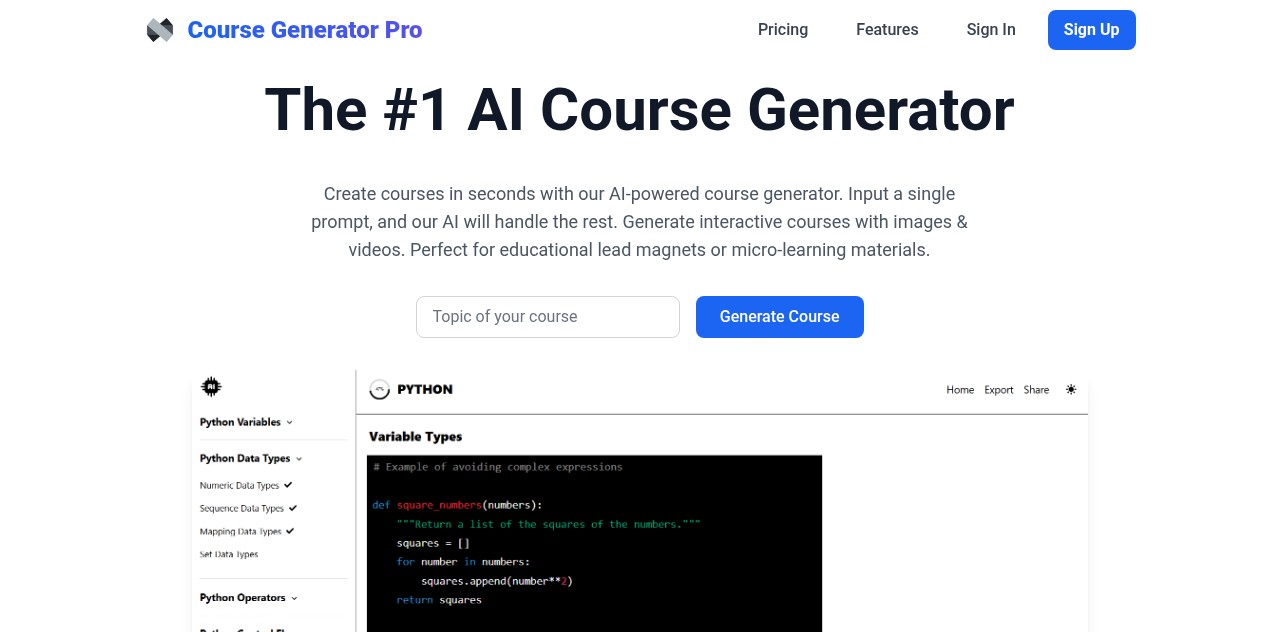 course-generator-pro-AI-Tool