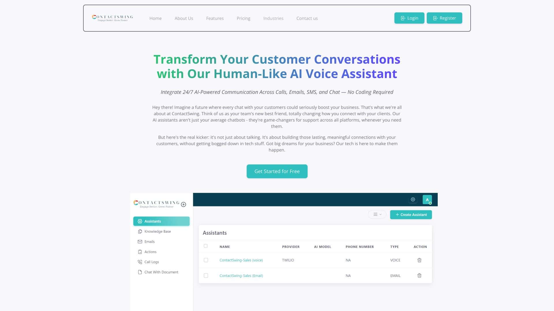 contact-swing-Latest-AI-Tool-2025