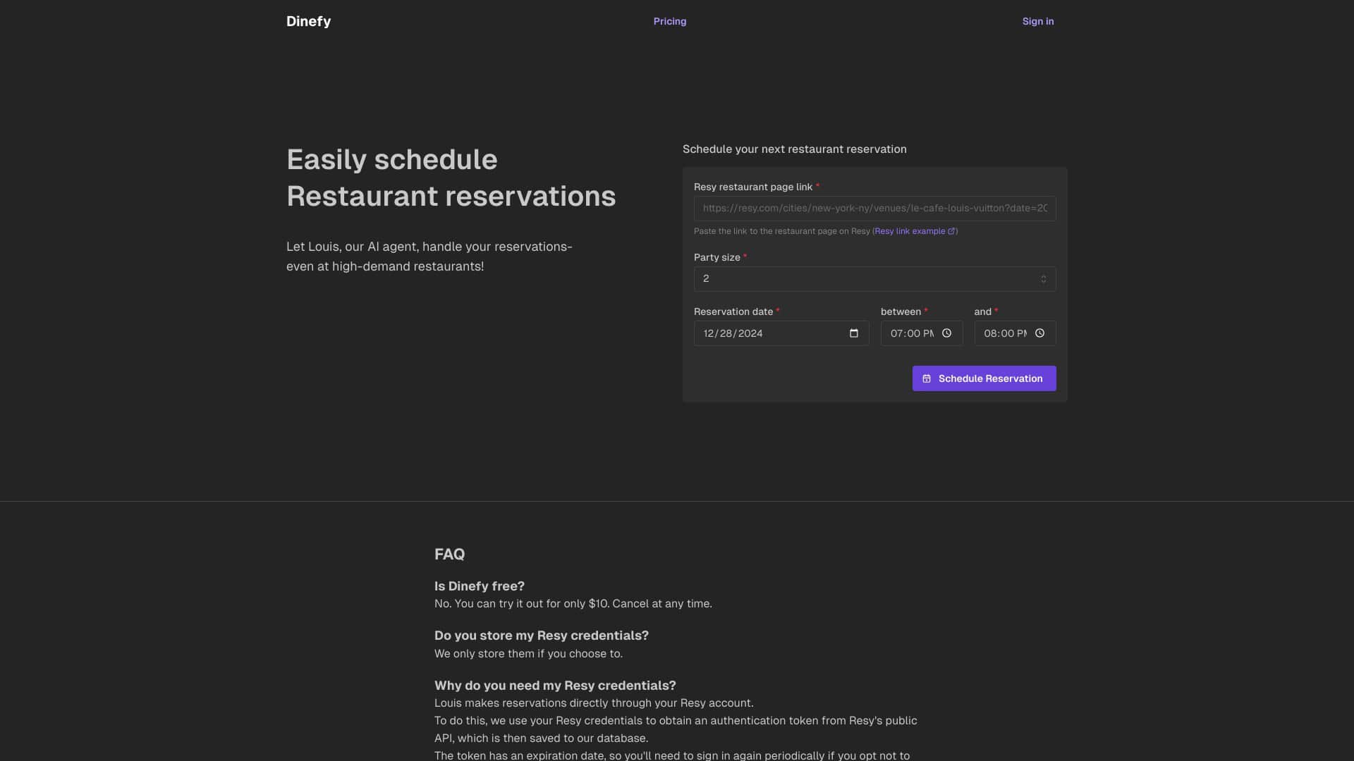 dinefy-Latest-AI-Tool