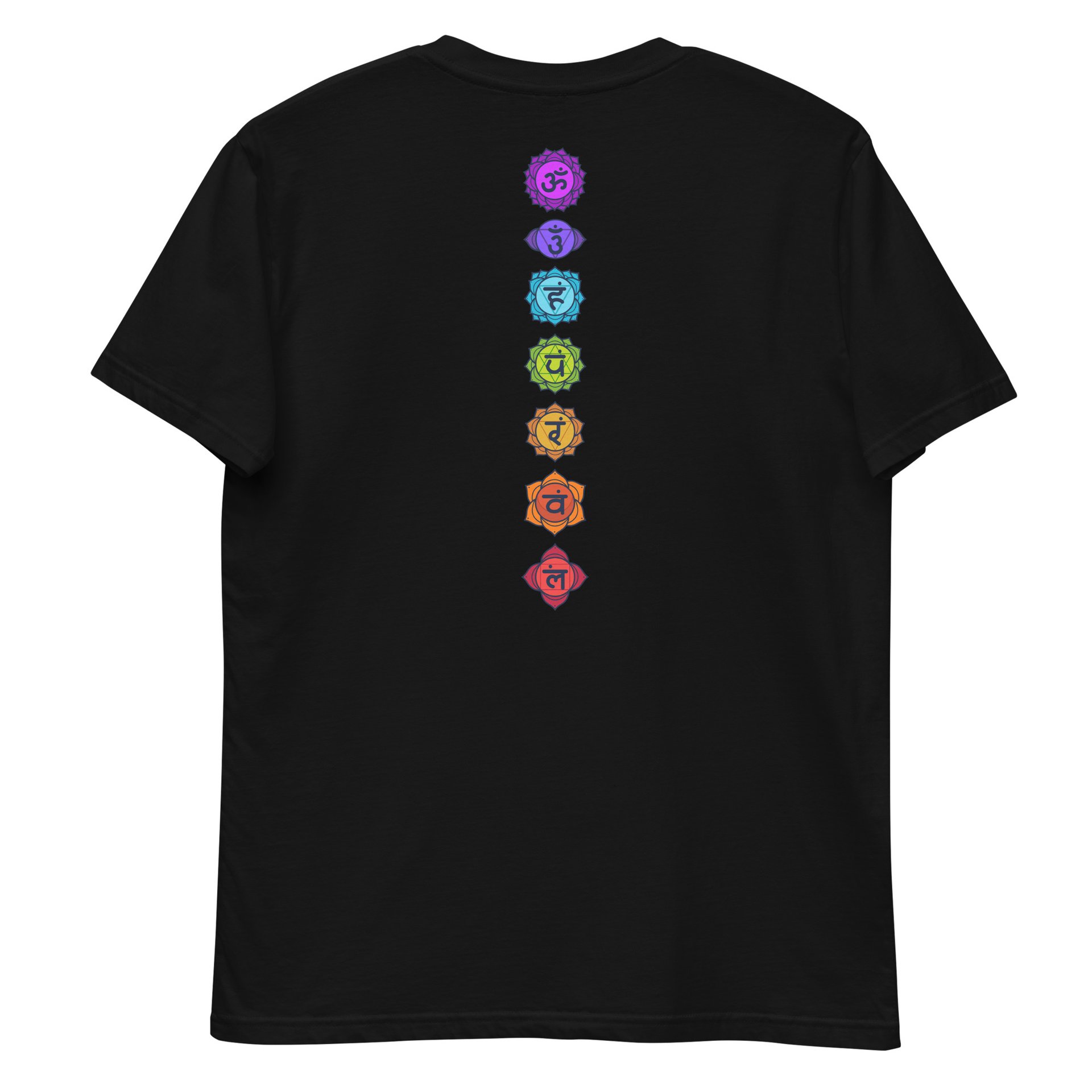 Seven chakra symbol blacka color tee for men