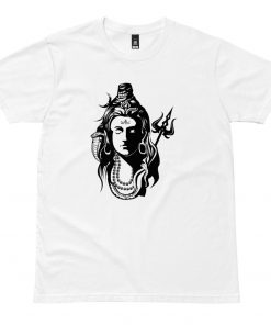 Lord shiva printed white mens tshirt