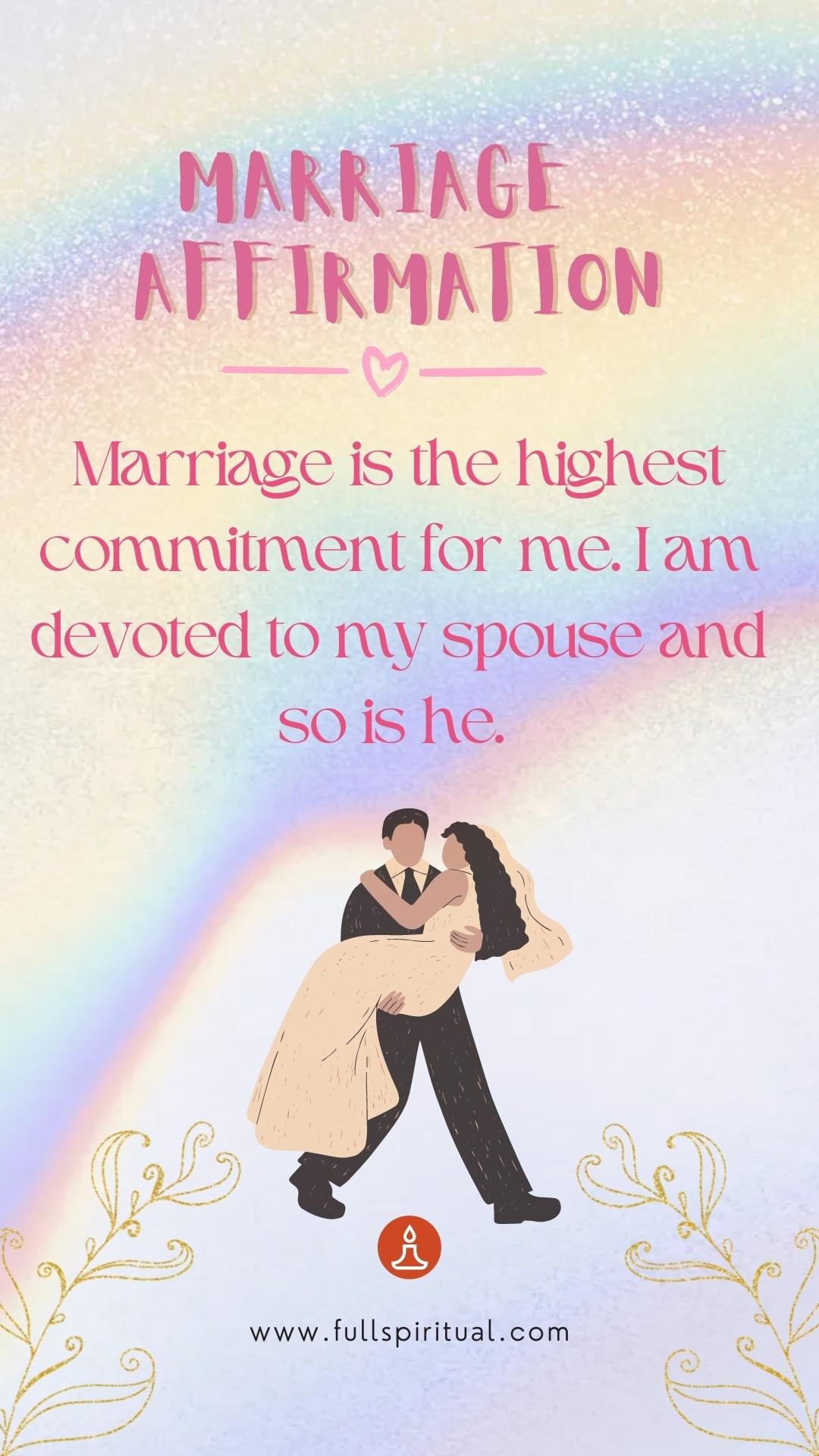 Marriage Affirmations 8 commitment