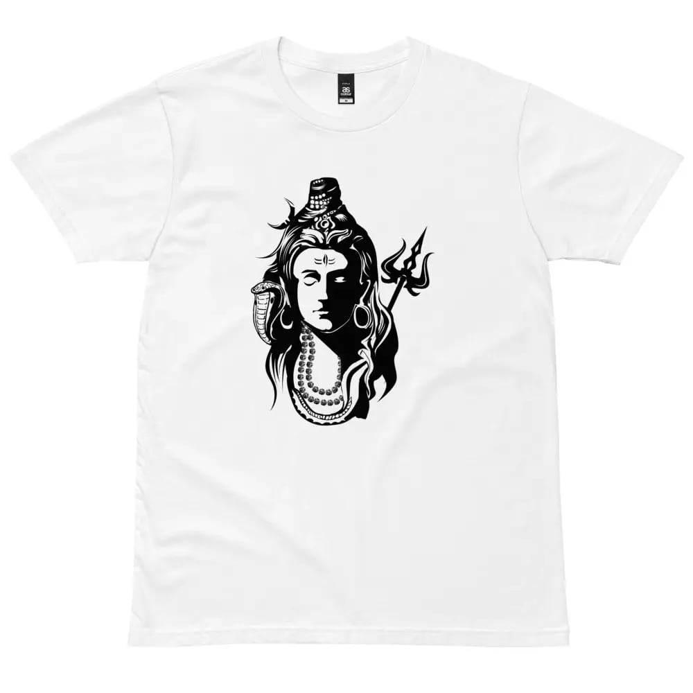 Lord shiva printed white mens tshirt
