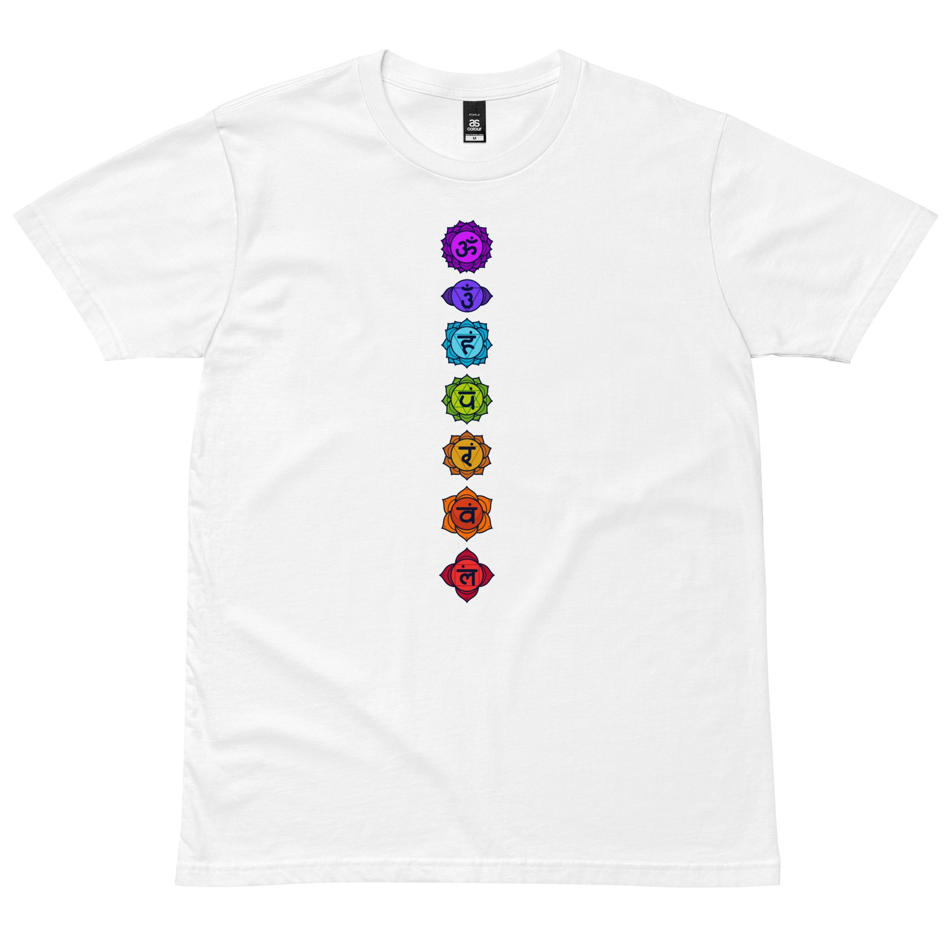 Seven chakra symbol tshirt for men 1 mens staple t shirt white front 629072131c357
