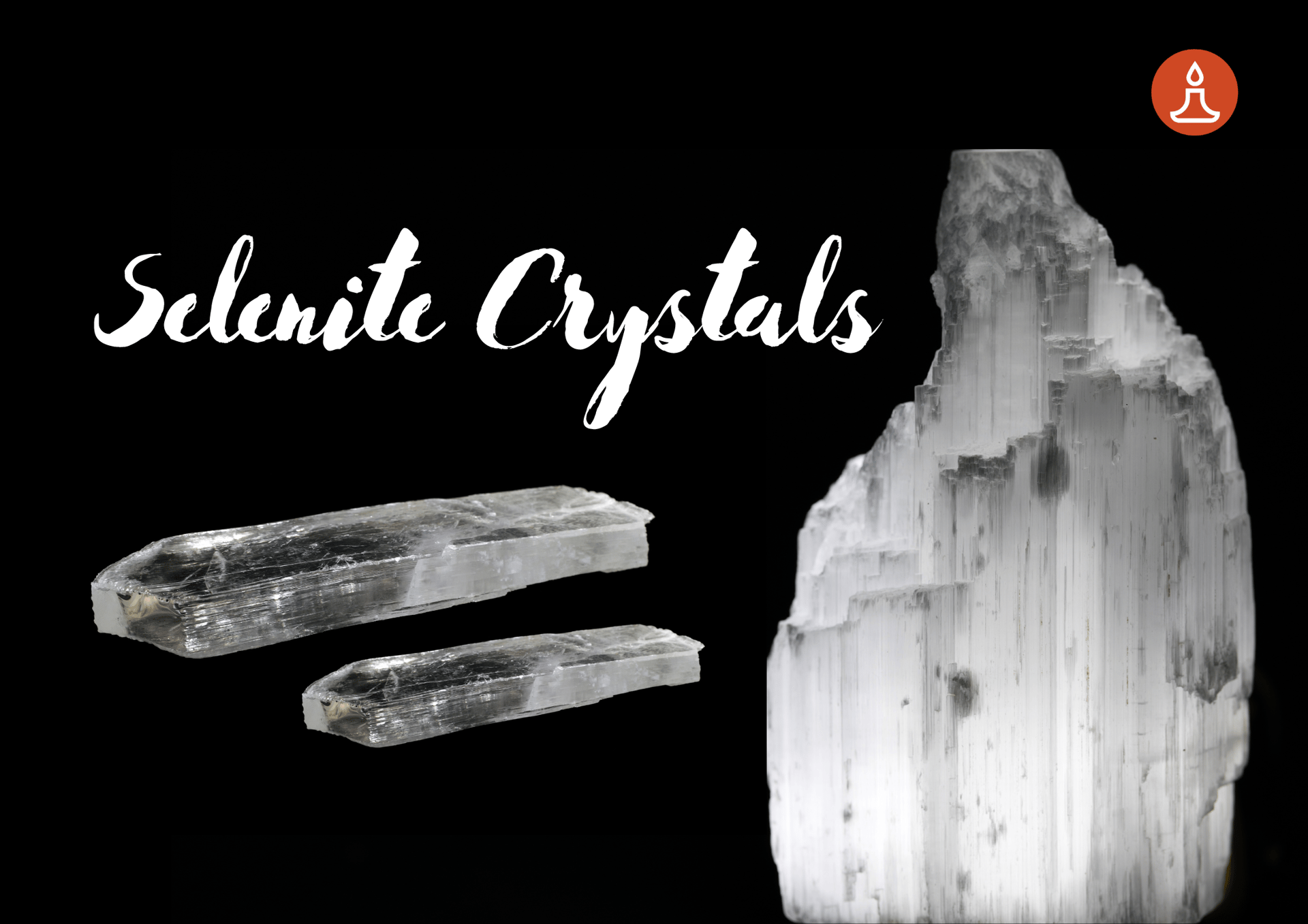 Crystals For Meditation 6 selenite crystals