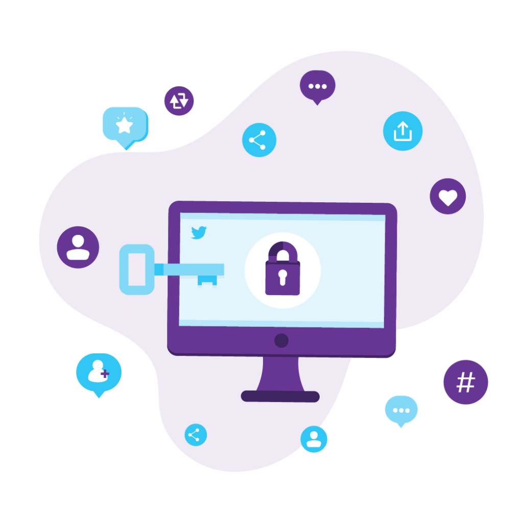 How To Gain Real Twitter Followers In 2023 9 A computer monitor with a lock on its screen and a key that signifies unlocking.