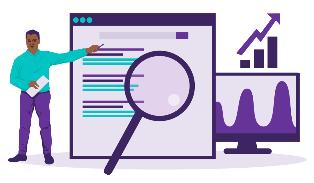 SEO Keyword Best Practices for Today’s Small Businesses 8 Man, showing search engine result pages for a keyword.