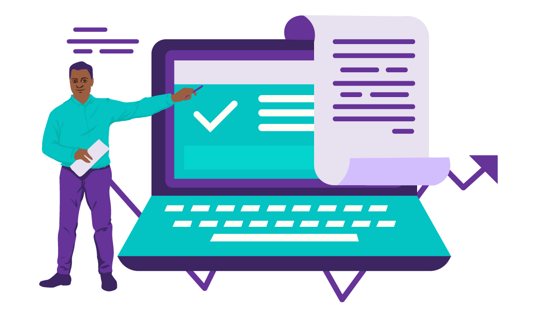 3 SEO Fallacies Harming Small Businesses 3 Man, pointing to content.