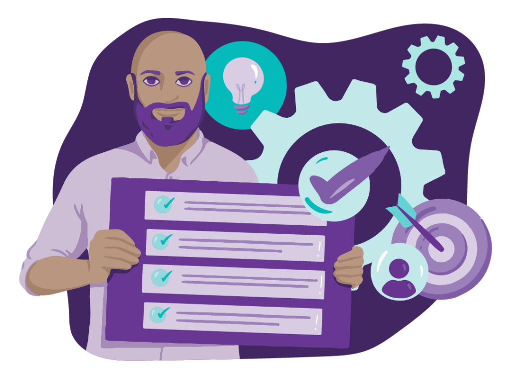 Top Branding Tips for Small and Medium-sized Businesses 4 A man holding a checklist with top tips for developing a branding strategy.