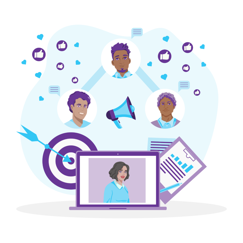 Small Business Marketing Ideas That Actually Work Today 5 A person who’s connected with several influencers to promote their offering.